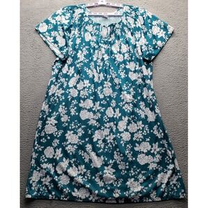 Granada Sheath Dress Womens 3X Multicolor Floral Short Sleeve Smocked Round Neck